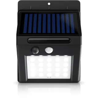 CSL - LED Solarlampe für Außen mit Bewegungsmelder und Dämmerungssensor - Solarleuchte mit Akku 1200mAh – IP54 – 20 SMD-LEDs - Sensor Reichweite bis 5m – 250 Lumen – 6500K