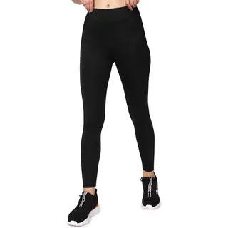 Reebok Damen High Rise Rib Yoga-Hose, Schwarz, S