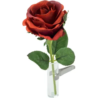 SANDINI Autovase mit Seidenblume/Kultblume Passend für jedes Auto (Rose Rot)