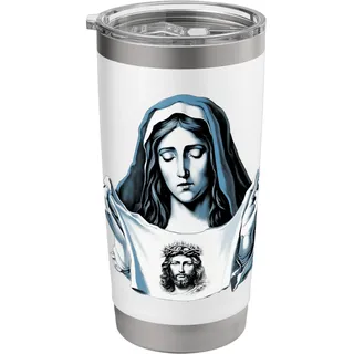 St. Veronica Schleier Heiliges Gesicht Hingabe katholischer Heiliger Name Jesus Doppelwandiger Edelstahl-Thermobecher