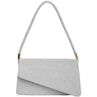 XFSRG Damen Clutches Elegante Abendtasche Damen Handtasche Mit Glitzer Design Für Hochzeit Party Cocktail (Silber)