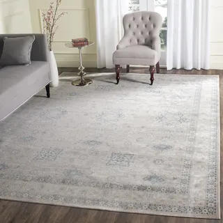 SAFAVIEH Traditionell Teppich für Wohnzimmer, Esszimmer, Schlafzimmer - Archive Collection, Kurzer Flor, Grau und Blau, 244 X 305 cm