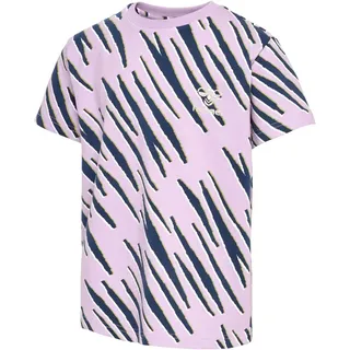 hummel Rushy Aop Kurzarm-t-shirt - Orchid Bloom - 104 cm