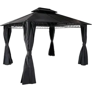 Mendler Hardtop Pergola HWC-M81 3,6 x 3 m Grau