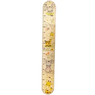 Hess Holzspielzeug 14634 - Messlatte aus Holz für Kinder, Maus Ella & Giraffe Emil, handgefertigte Dekoration für Baby- & Kinderzimmer, klappbar, Körpergröße ca. 70 bis 150 cm