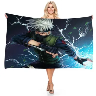 Anime Naruto Uzumaki Sasuke Strandtuch Kakashi Hy?ga Badetücher Kinder Pool Handtuch - Hatake Kakashi - 140x180cm