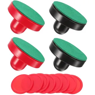 TOYMYTOY Tisch Airhockey Pushers Pucks Set, 4 Drücker 4 Lints Und 8 Dunkelblau Pucks FüR Tisch Airhockey Familienspaß Und Stundenlanges SpielvergnüGen FüR Spaß Mit Familie Und Freunden