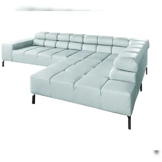 KAWOLA Eckcouch Leder 2-Sitzer Hellblau