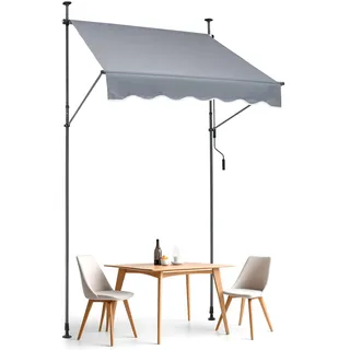 Vevor Klemmmarkise Sonnenmarkise, mit Kurbel 150x120cm Grau