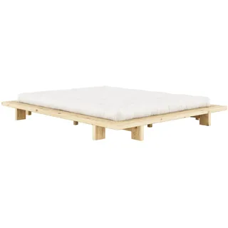 Karup Design »JAPAN BED Bodenbett, Holzrahmen, Futonbett, Jugendbett, Holzbett«, Massivholzbett mit Lattenrost, Kiefer massiv, Doppelbett ohne Kopfteil