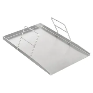 Grillplatte aus Edelstahl - Universal BBQ Grillschale - 45×30 cm - 4 mm stark - Für Kohle- und Gasgrill - Camping Outdoor - Silber
