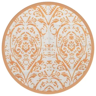 vidaXL Outdoor-Teppich ARAKIL Orange und Weiß Ø200 cm PP - Orange