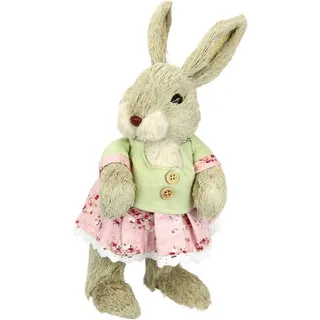 I.GE.A. Hasenmädchen mit Rock Rosa/Mint Stroh