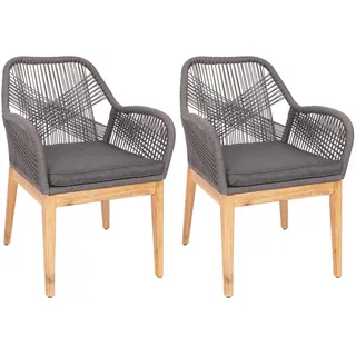 Mendler 2er-Set Gartenstuhl HWC-H56b 58 x 59 x 85 cm grau 2 St.