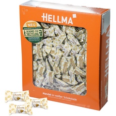 Hellma Mandel in weißer Schokolade - 380 Stk. schokoliert, einzeln - je 2,4 g - Vorrats-Box - für Café, Gastro
