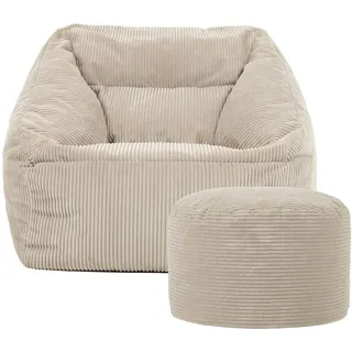 I.C.O.N. icon Natalia Sitzsack Sessel und Hocker mit Füllung, Beige