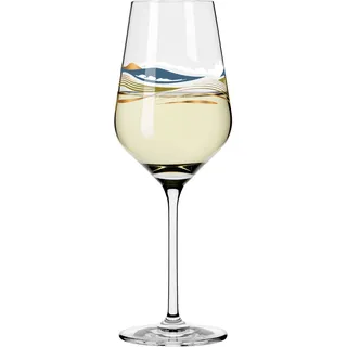 HERZKRISTALL WEIßWEINGLAS #7 VON AURÉLIE GIROD - Blau, Grün, Gold, Weiß