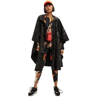 Desigual Damen Poncho_colorama Colima, 2000 Black PONCHO, Schwarz, Einheitsgröße EU