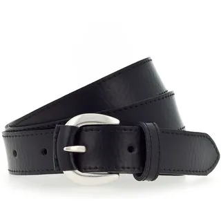 Tamaris Ledergürtel aus Leder teilbezogene Dornschließe, schwarz