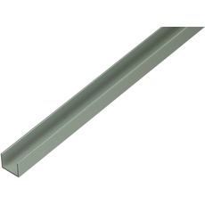Alberts 485610 U-Profil | speziell für 19 mm starke Spanplatten | Aluminium, silberfarbig eloxiert | 1000 x 22 x 15 mm