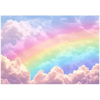 Wallarena Fototapete Kinderzimmer Mädchen Regenbogen Kindertapete 350x250 , Papier , Baum/Pflanze/Natur , Rechteckig , 350x250 cm , FSC 100% ,