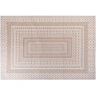 Beliani Kurzflor-Teppich Baglar 300/200 cm , Beige , Naturmaterialen , Grafikmuster , Rechteckig , 200x300 cm , Teppiche und Böden, Teppiche, Orientteppiche