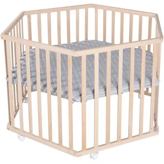 roba roba® Laufgitter »Style, buche, 6-eckig« bis 15 kg mit Schutzeinlage und Nestchen,