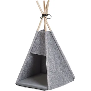 BELIANI Tierbett Hellgrau Filz 35x40 cm Tierkorb Tipi-Zelt für kleine Hunde, sowie Katzen - Grau