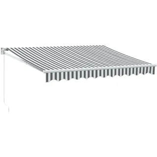 vidaXL Markise Einziehbar Anthrazit und Weiß 3x2,5 m Stoff & Aluminium - Grau