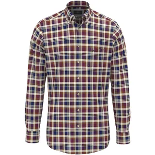 FYNCH-HATTON Langarmhemd mit Logo Stickerei, deep merlot