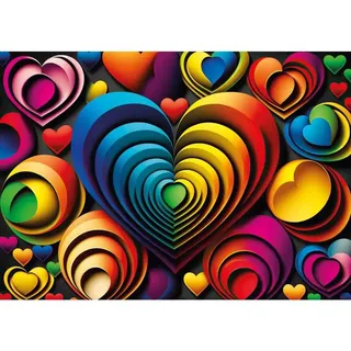 YAZZ Puzzle Buntes Herz 1000 Stü ck