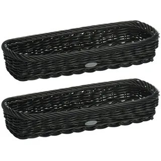 Westmark 2 Besteck-Körbe, geeignet für Hotel und Gastronomie, Rechteckig, je ca. 28 x 11 x 5 cm, Synthetikfaser, Saleen-Edition, Schwarz, 020169191E3