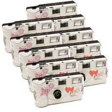 10 x 1A PHOTO PORST Hochzeitskamera mit Schmetterling/Einwegkamera/Partykamera (je 27 Fotos, mit Blitz, 10-er Pack)