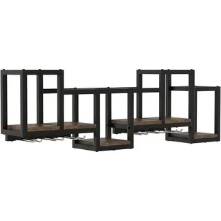 MID.YOU Wandregal 108 x 26 x 18 cm Schwarz/Eiche