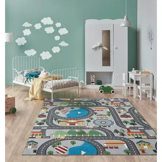 The CarPET Teppich »Happy Life« rechteckig 4 mm Höhe Life Kinderzimmer Teppich Spielteppich pflegeleicht, grau