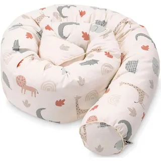 Nestchenschlange JULIUS ZÖLLNER "Organic, Wild Friends", bunt (wild friends), Obermaterial: 100% Baumwolle. Füllung: 100% Polyester, Bettnestchen, Nestchenschlange, Made in Germany
