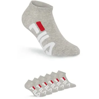 Socken FILA "UNISEX INVISIBLE SOCKS", Damen, Gr. 43-46, grau, Baumwollmischung, normal, Socken Socken, großer Markenschriftzug seitlich