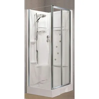 Novellini Neu Holiday Sf Hydro-Massage 100x80 CM Thermostat Durchsichtig Silber