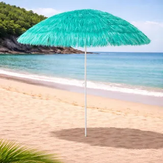 Hawaii Sonnenschirm Gartenschirm Strandschirm rund Ø1,6m Türkis - Türkis