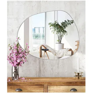 JMITHA Wandspiegel Asymmetrisch Spiegel Asymmetrisch Dekorative Wandspiegel Asymmetrischer Spiegel Spiegelfliesen Selbstklebend Badezimmerspiegel HD Glas Tischspiegel