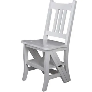 Leiterstuhl Mahagoni Massiv weiß Klappstuhl Trittstuhl Trittleiter Holzstuhl neu