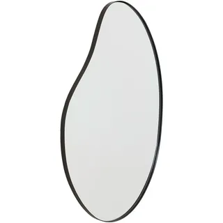 Mid.you Wandspiegel , Schwarz , Metall, Glas, Holzwerkstoff , oval , 52x87x2.5 cm , Bsci , Garderobe, Garderobenspiegel