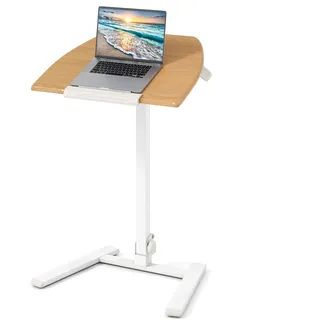 Fantask Mobiler Beistelltisch, Kleiner Laptoptisch höhenverstellbar, klappbares Stehpult mit 90° neigbarer Tischplatte, Schreibtisch für Wohnzimmer, Schlafzimmer, 65 x 49 cm
