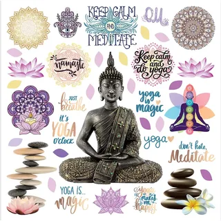 AG Design Buddha Küche, Wohnzimmer, Büro, Schlafzimmer Wandstickers, Wandtattoo, Decals von AG Design 30 x 30 cm | SSA 3886
