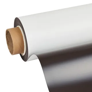 Magnetfolie zum Bedrucken, weiß 0.6 mm | 620 mm | 15 m, Ferrit|PVC