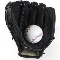 Baseball Handschuhe Sport Outdoor Baseball Glove Batting Handschuhe Verdickt Softball Handschuhe aus PU-Leder linken Sporthandschuh für Kleinkinder Kinder (Schwarz, 12.5 inch)