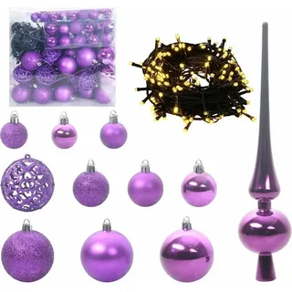 Weihnachtskugel-Set mit 300 LEDs 120 pcs Lila Kunststoff - Lila