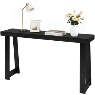 VEVOR Konsolentisch Eingangtisch hinter dem Sofa (140 x 30,5 x 81 cm / L x B x H), rechteckiger Beistelltisch aus MMehrschichtplatte für Flur Schlafzimmer Wohnzimmer Foyer, Flurtisch Schwarz modern