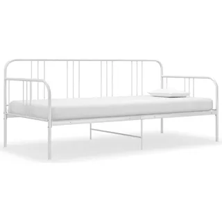 The Living Store Schlafsofa Bettgestell Weiß Metall 90x200 cm - Weiß