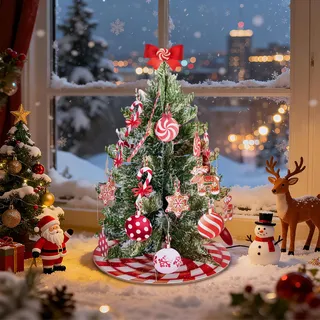 SUNBEAUTY Weihnachtsdeko Tischdeko Weihnachten Weihnachtsbaum Deko 3D Papier Weihnachtsbaum zum Aufstellen Umschlag Weihnachtsgrußkarte mit Abnehmbarem Süßigkeiten & Schleife, Geschenk für Familie